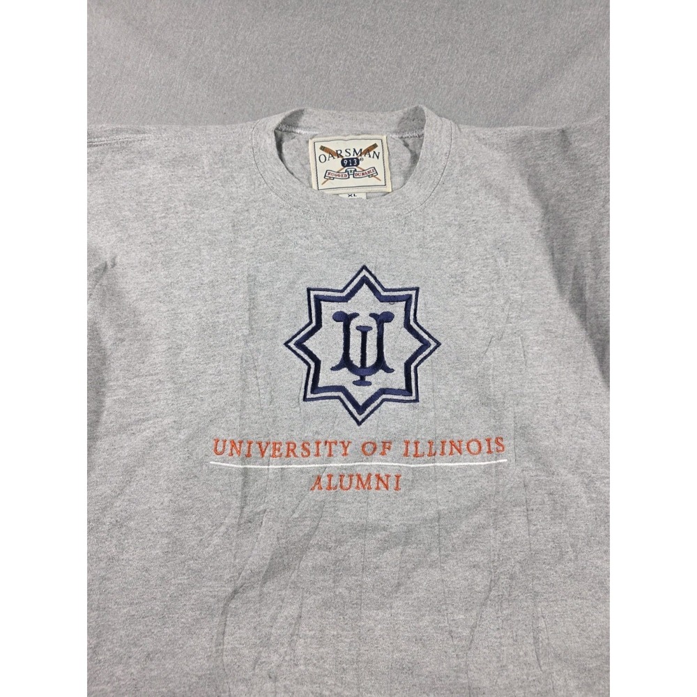VTG University of Illinois Alumni Sweatshirt XL Pullover 1/4 Zip DISTRESSED